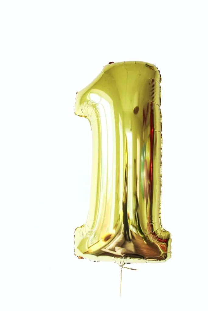 Golden number one balloon
