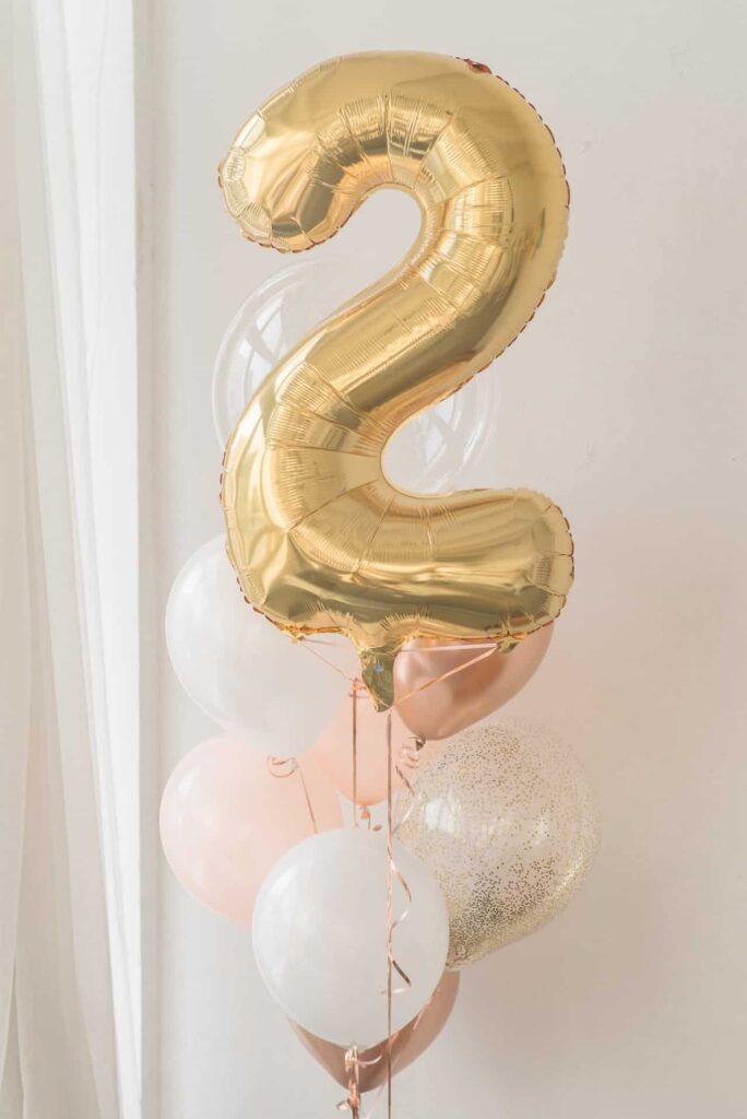 Number 2 birthday balloon
