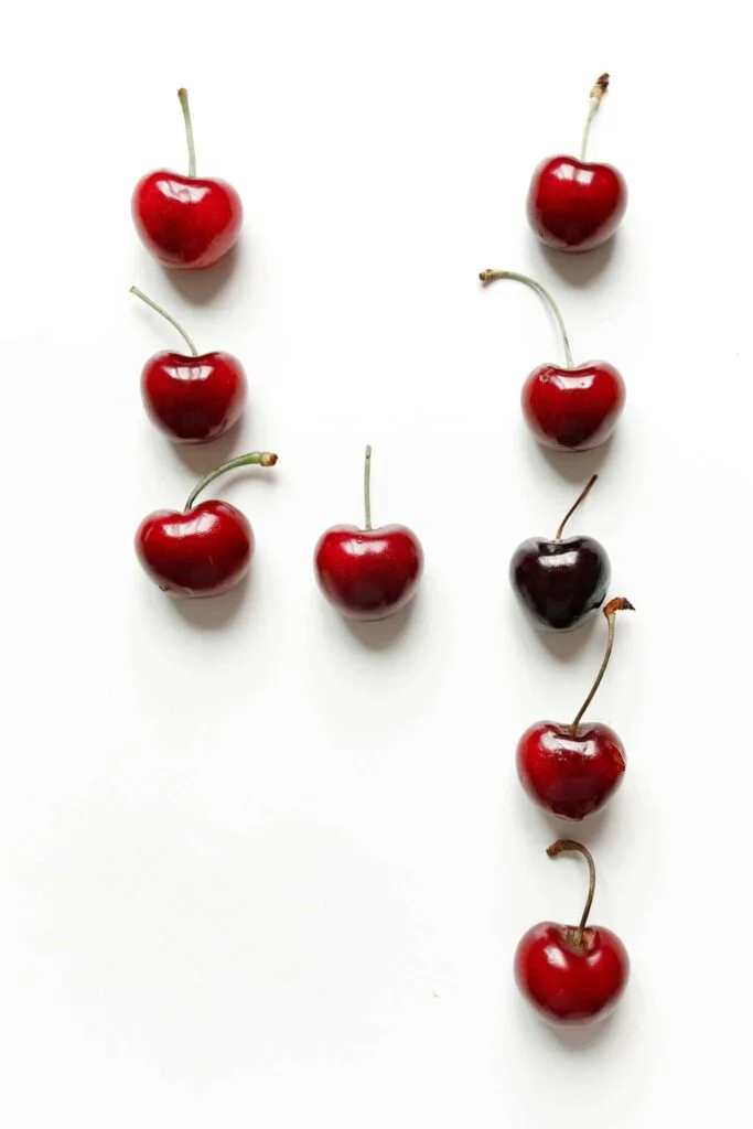 Cherries forming the number 4