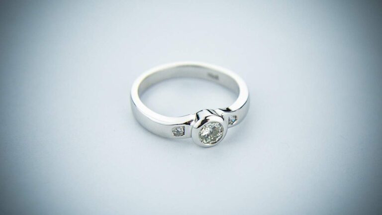 Wedding ring on white background