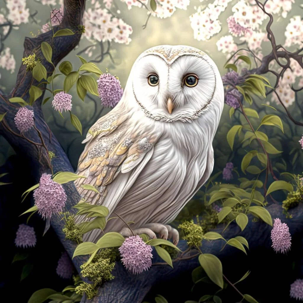 White barn owl drawing