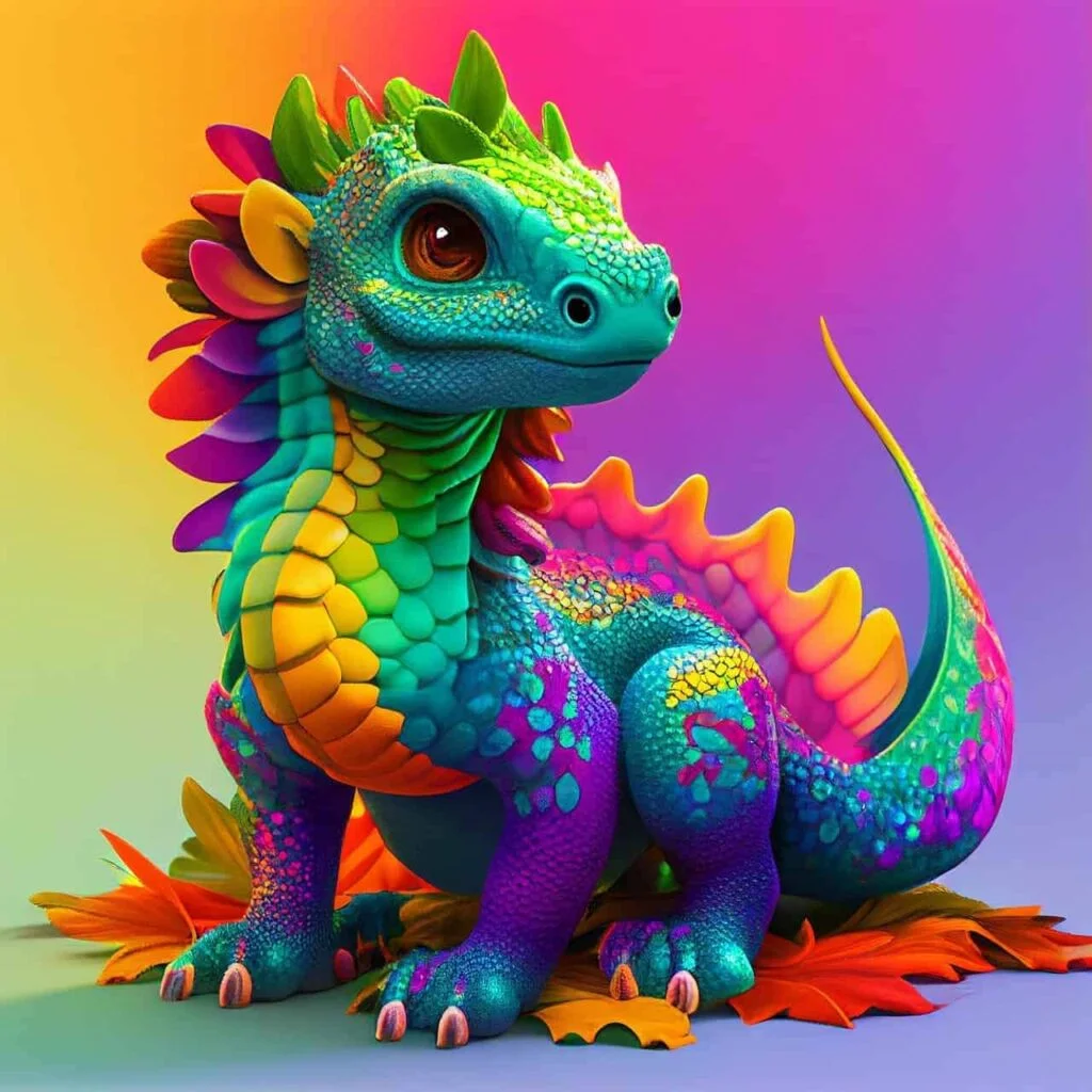 A cute rainbow dragon