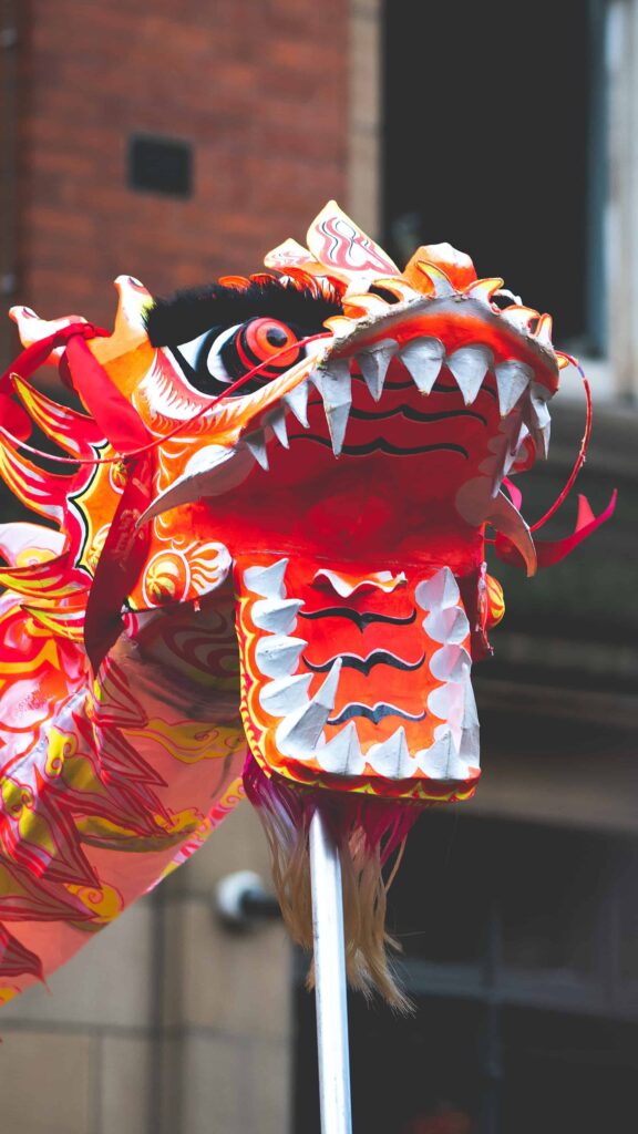 A Chinese red dragon