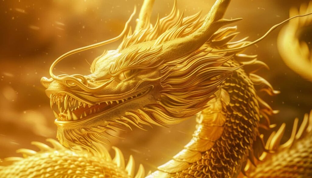 A vicious gold dragon