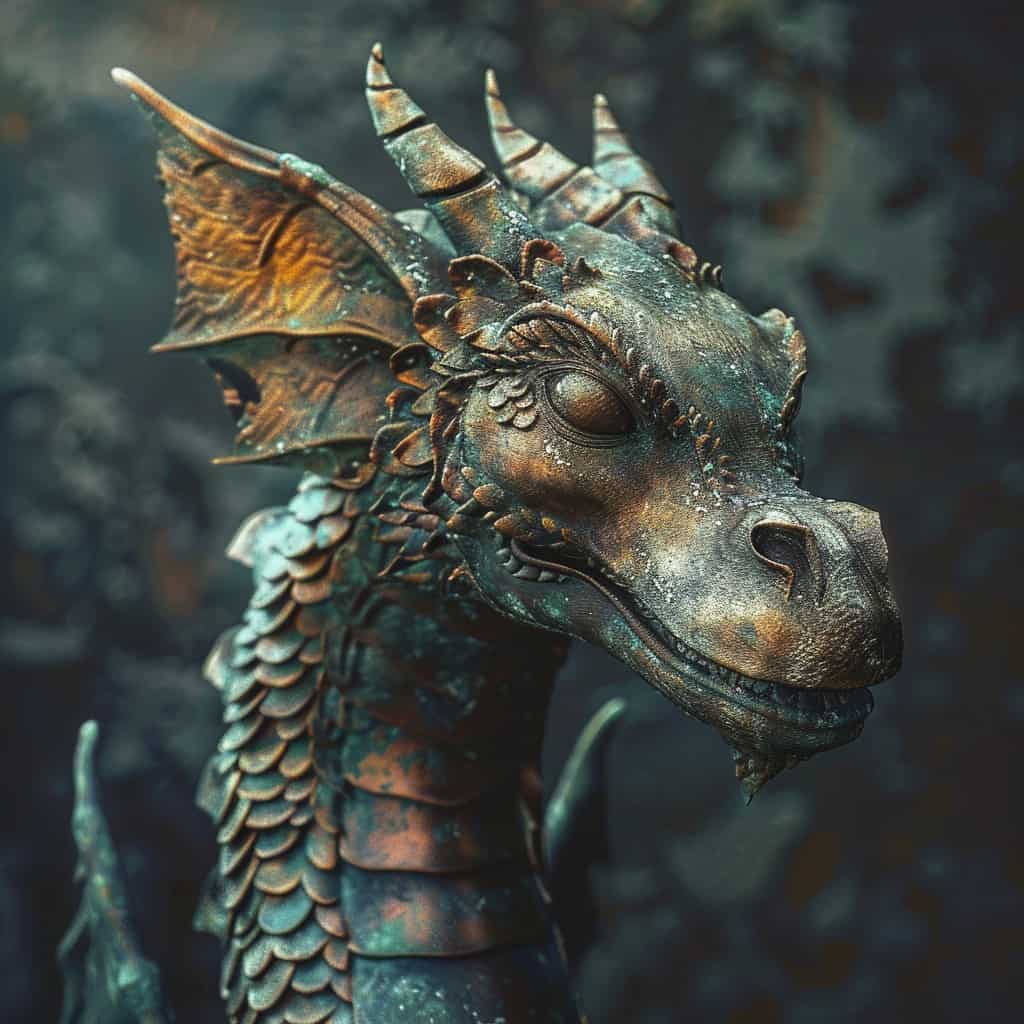 Bronze dragon closeup