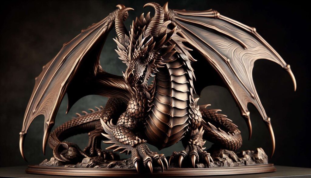 Bronze dragon on a pedestal