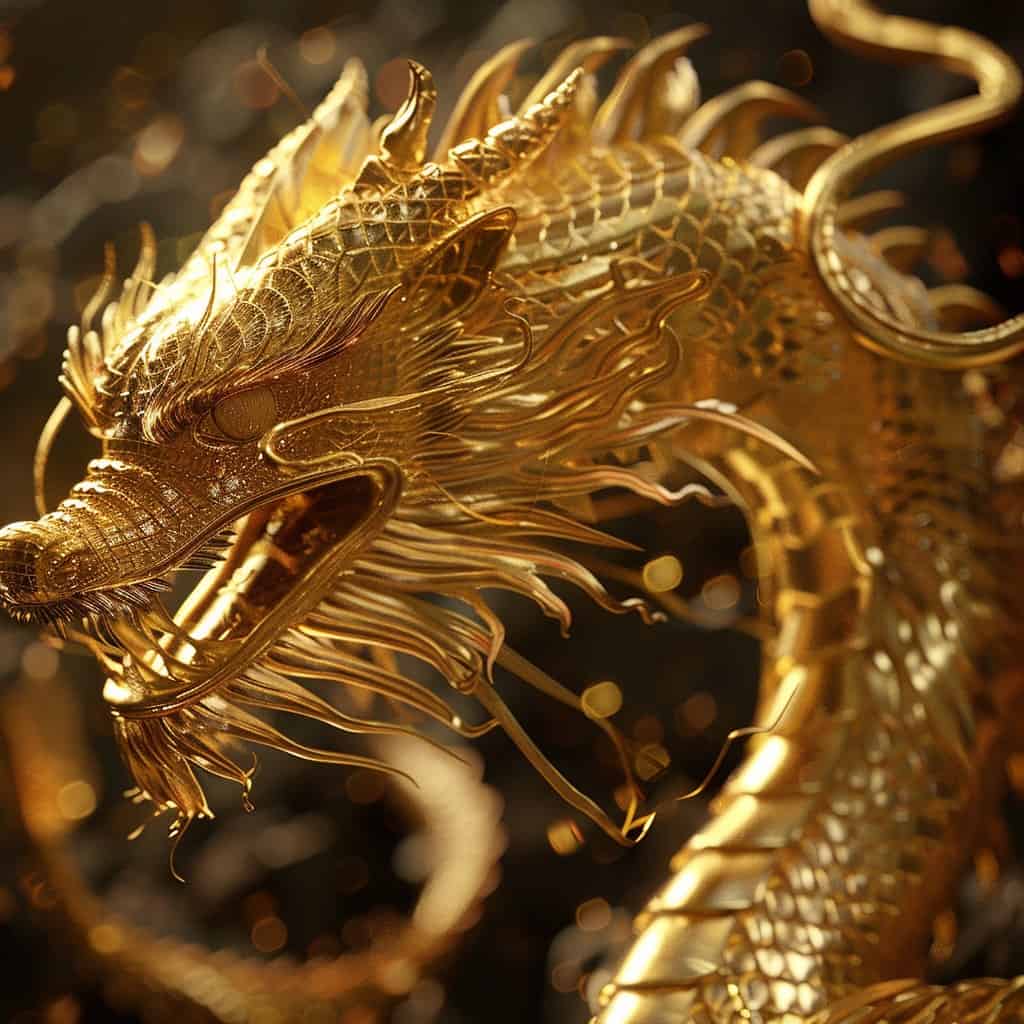Glowing gold dragon