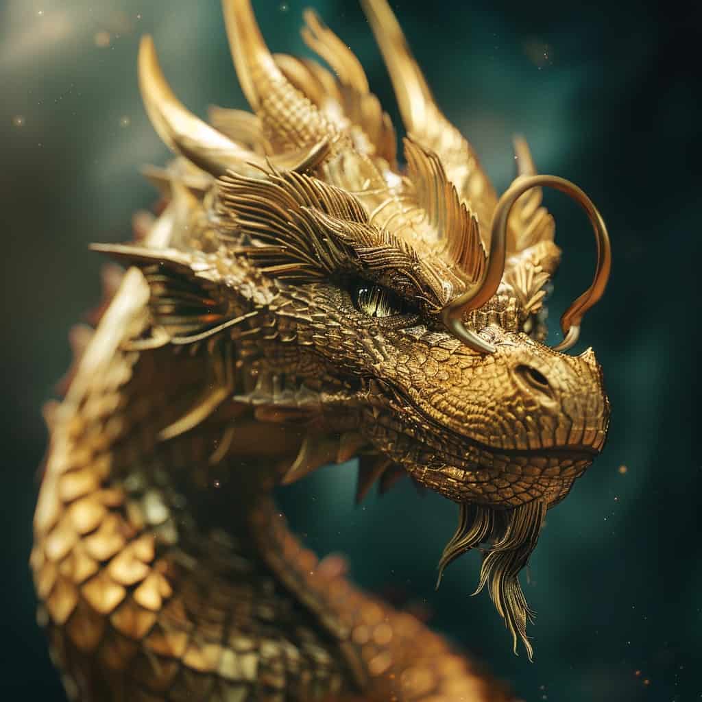 Gold dragon face