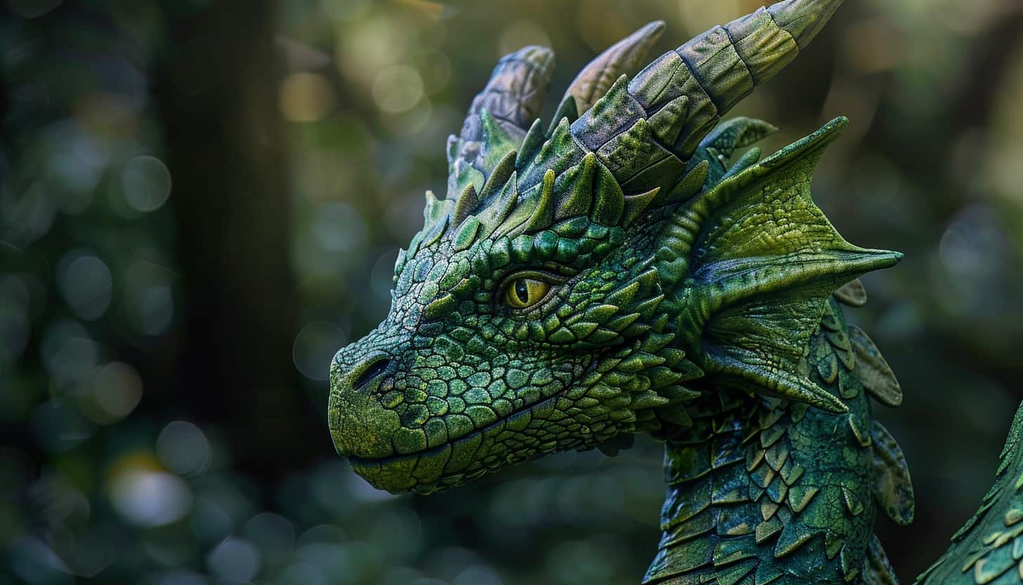 Green dragon dream meaning - A closeup of a green dragon