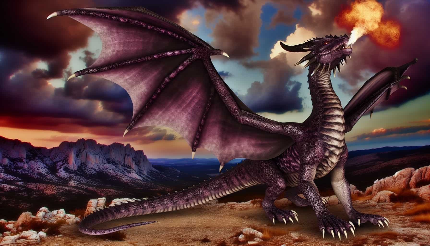 Purple dragon dream meaning - Purple dragon breathing fire