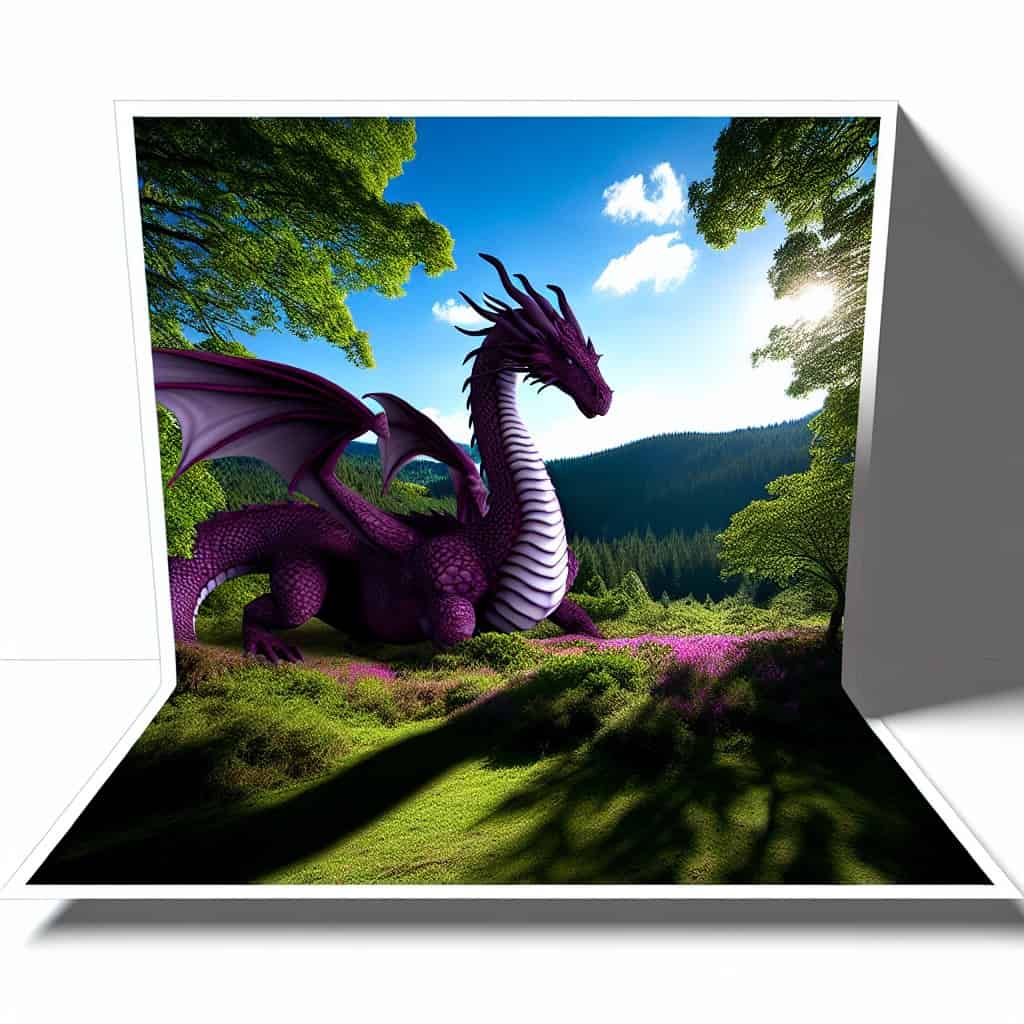 Purple dragon in nature