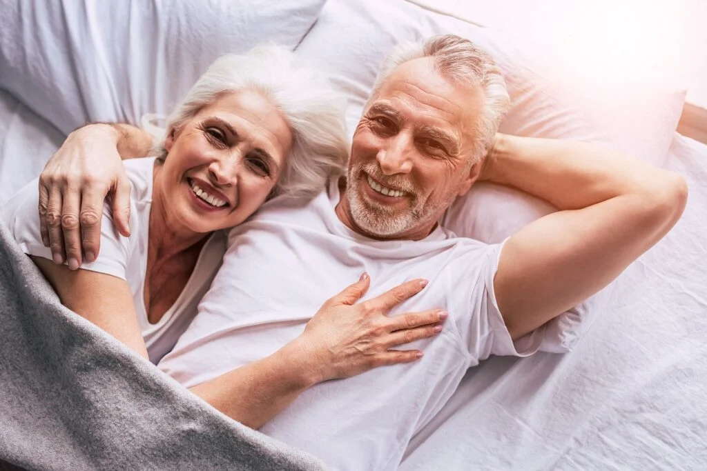 Senior couple in bed