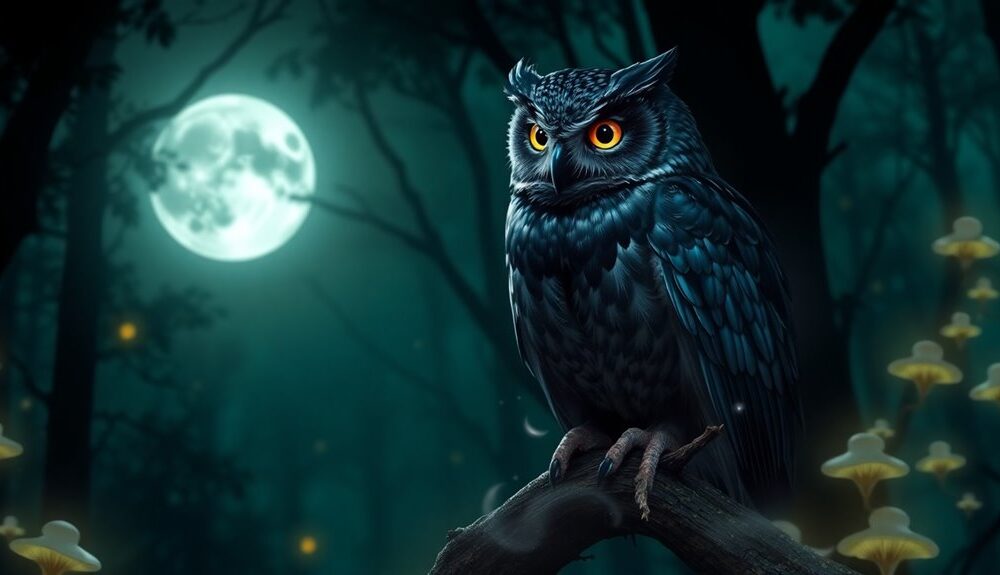 black owl signifies messages