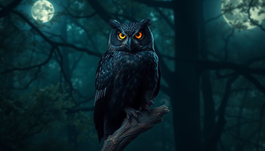 black owls symbolize omens