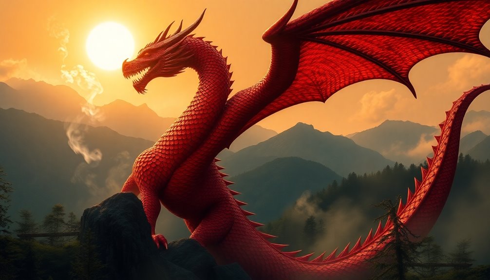 mythical red dragon symbolism