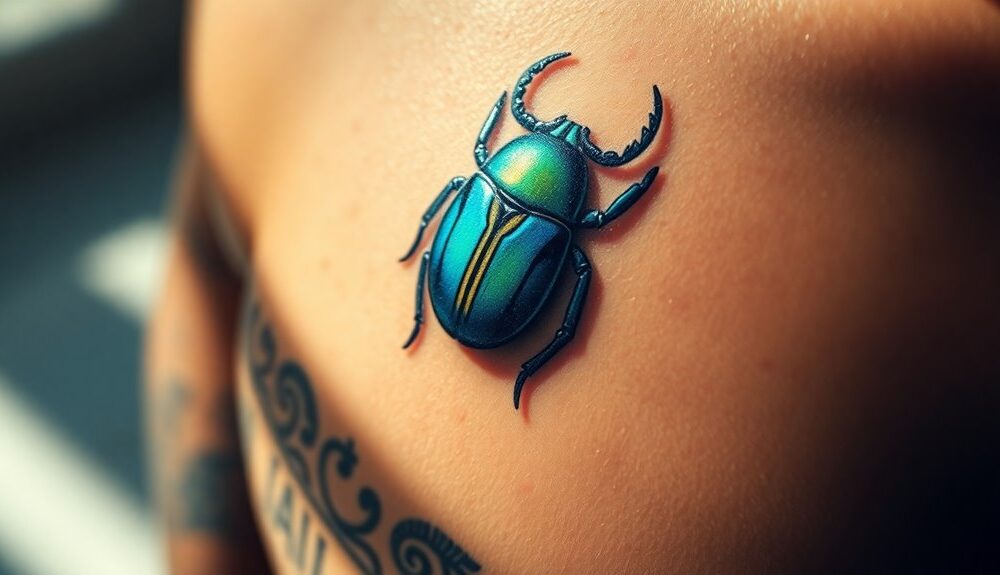 scarab tattoo symbolizes transformation