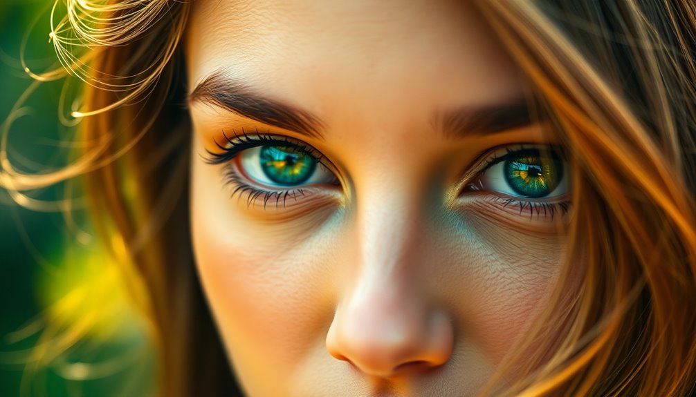 vibrant captivating green eyes