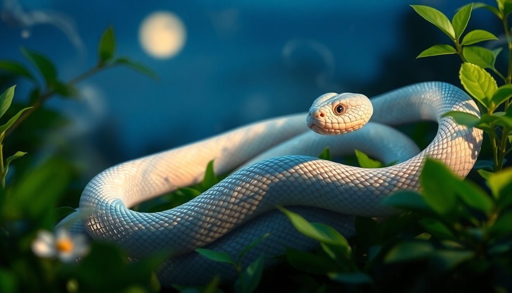 white snakes size and behavior