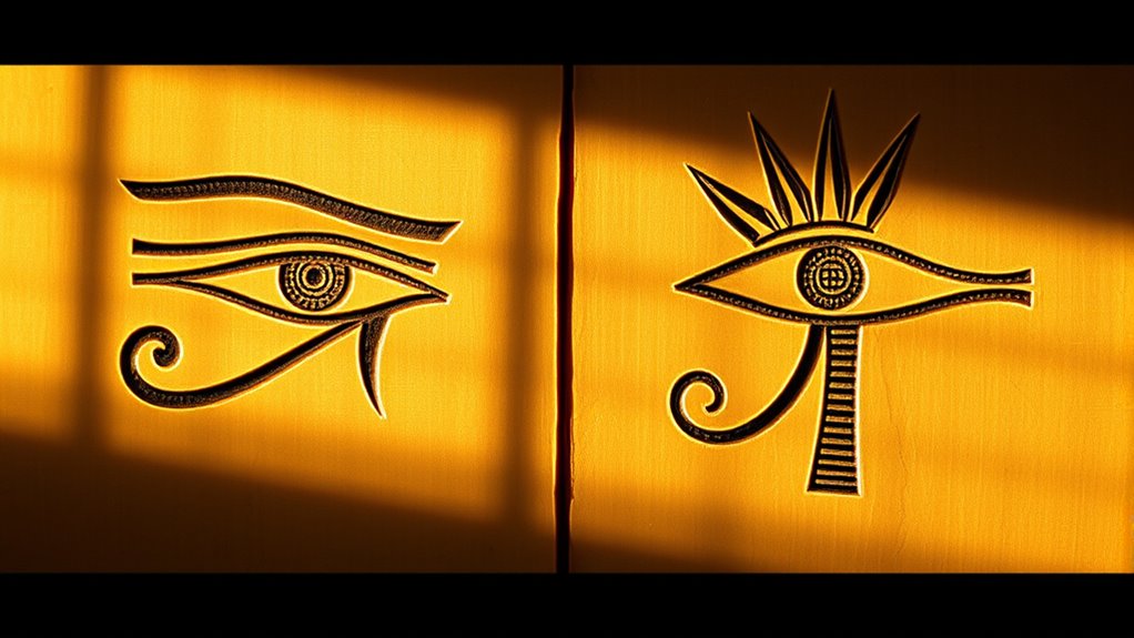 comparing egyptian eye symbols