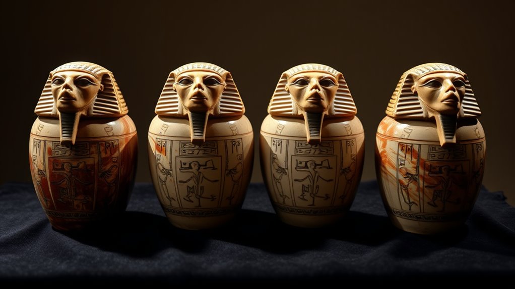 organ specific gods in canopic jars