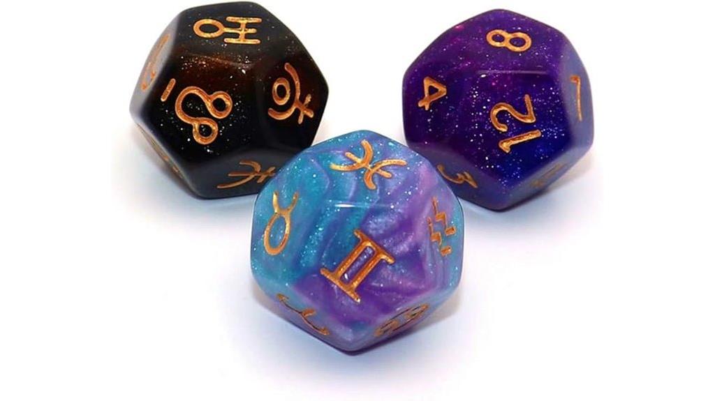 acrylic pearl astrology dice