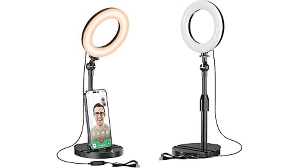 adjustable desk ring light