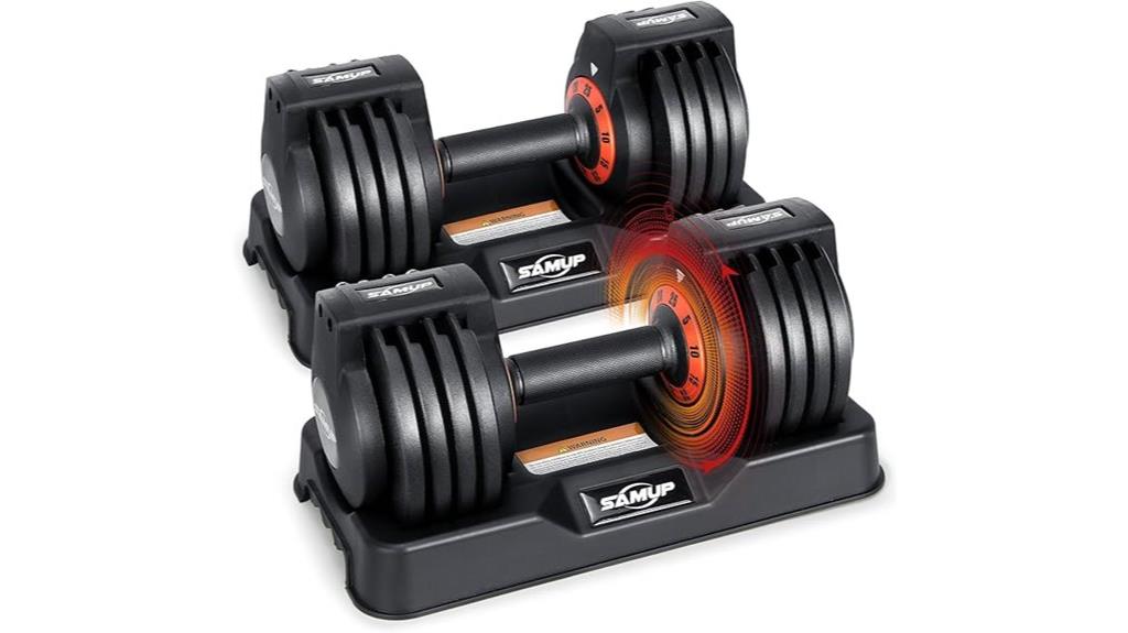 adjustable dumbbells with handles