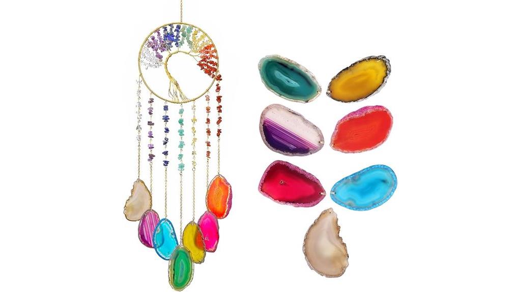 agate slice wind chime