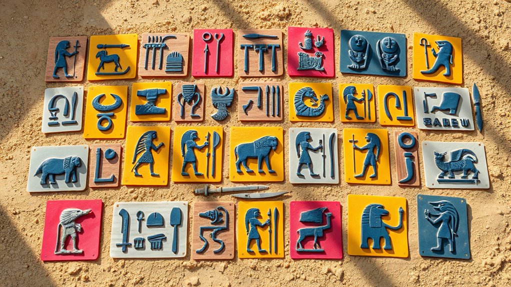 ancient egyptian hieroglyph stencils