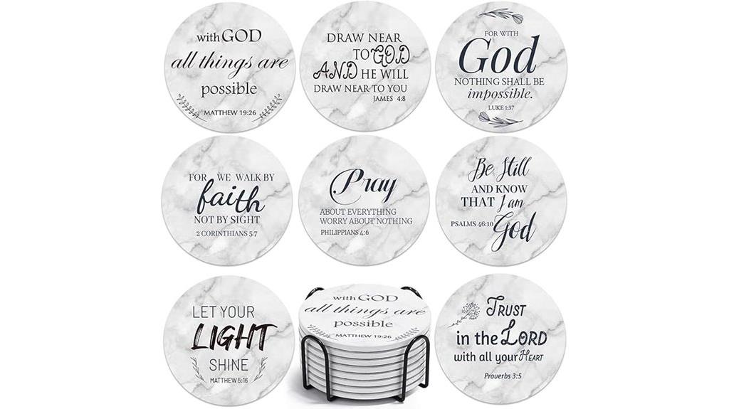 bible verse ceramic coasters