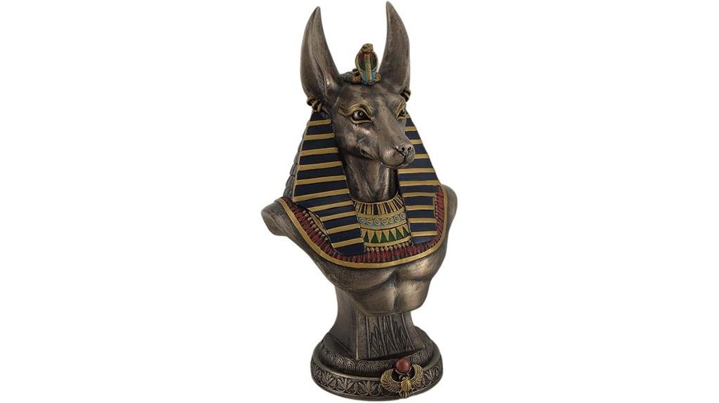 bronze anubis bust statue