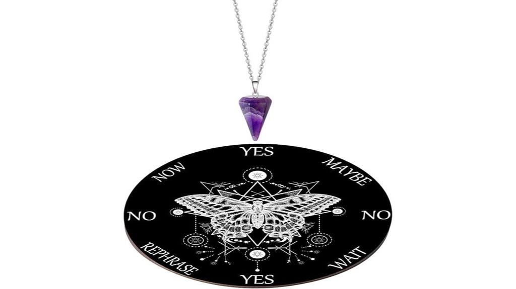 butterfly pendulum dowsing necklace