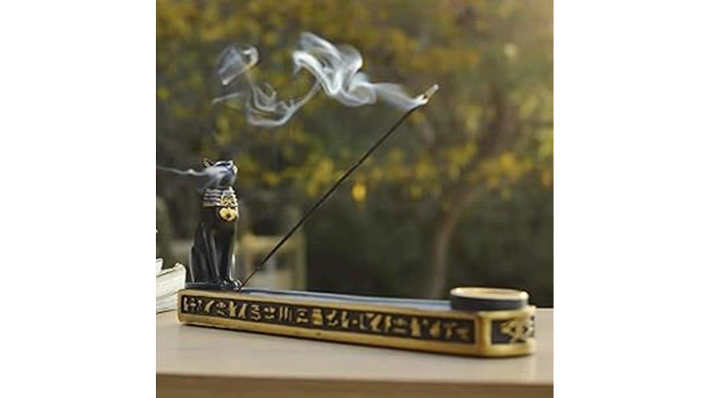 cat goddess incense burner