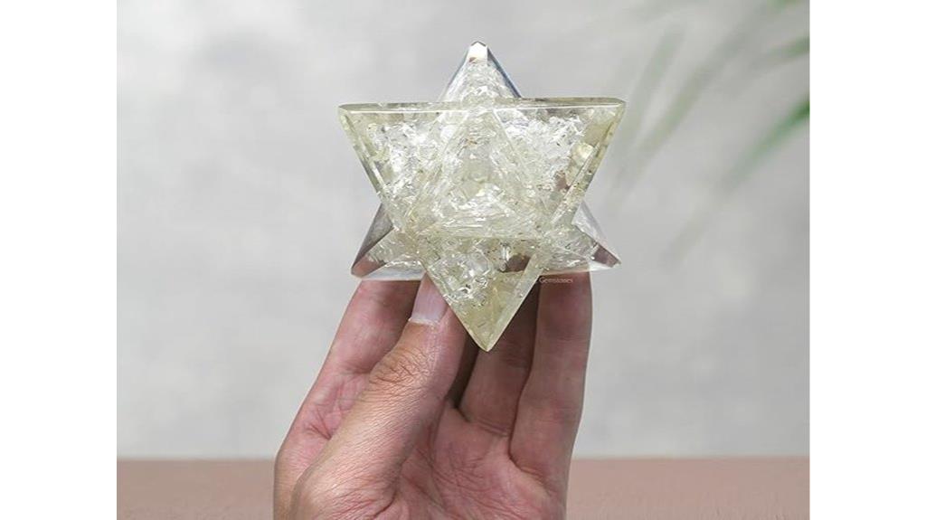 clear quartz merkaba star