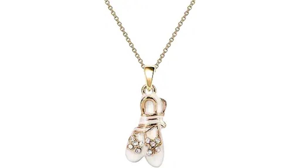 crystal ballet shoe necklace