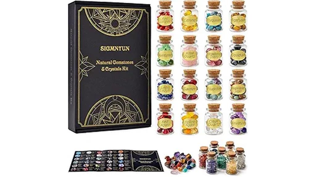 crystal chips in jars