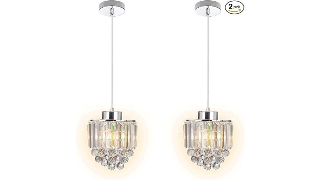 crystal pendant light set