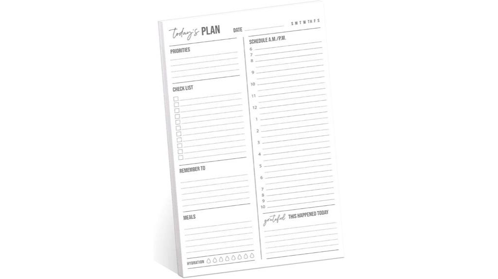 daily reminder note pad