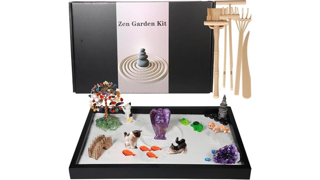 desk zen garden with crystals