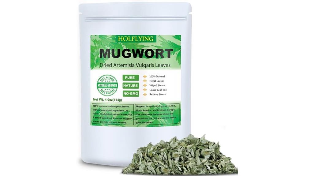 dried mugwort herb leaves