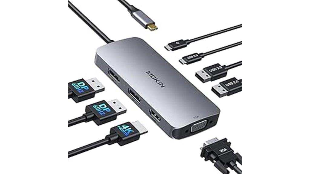 dual displayport usb hub