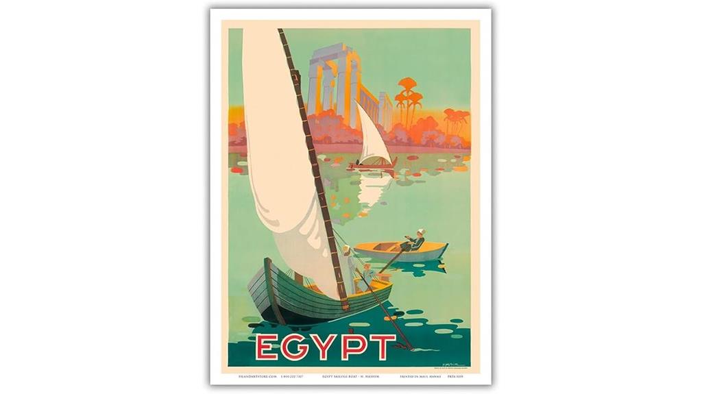 egypt nile sailboat poster