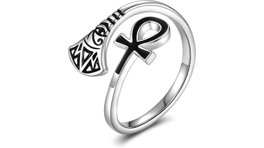 egyptian ankh silver ring