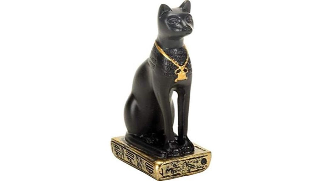 egyptian black bastet cat statue