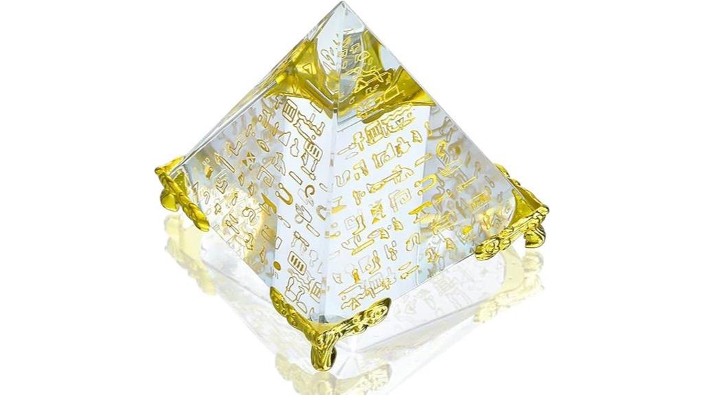 egyptian gold crystal pyramid
