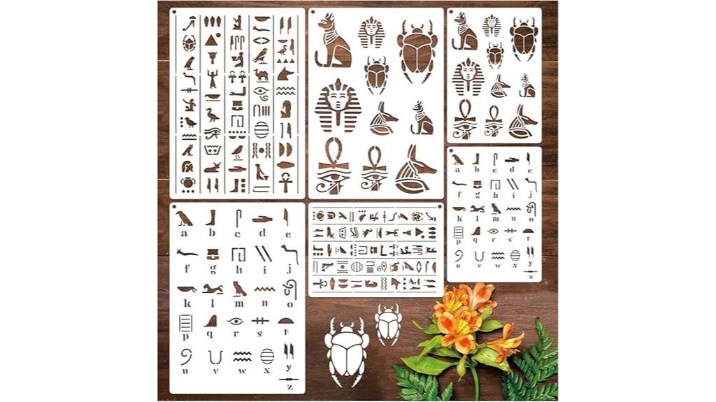 egyptian hieroglyph stencil crafts