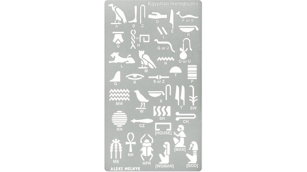 egyptian hieroglyphs metal stencil