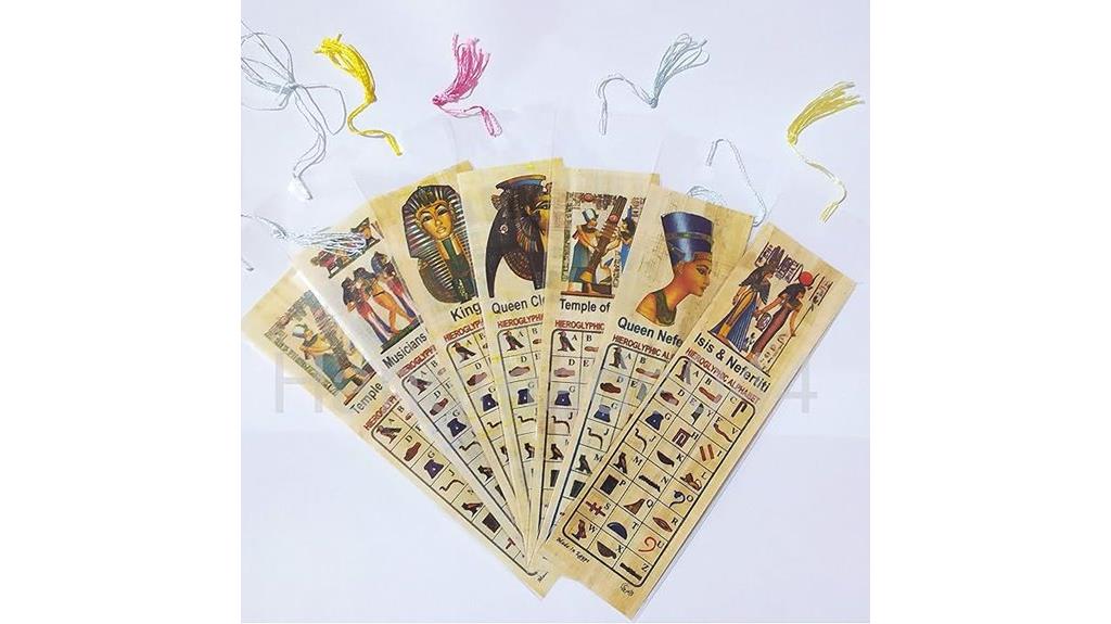 egyptian papyrus bookmarks set