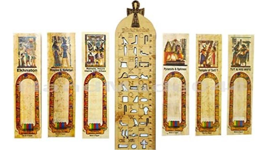 egyptian themed papyrus bookmarks