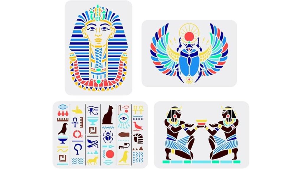 egyptian themed stencil set